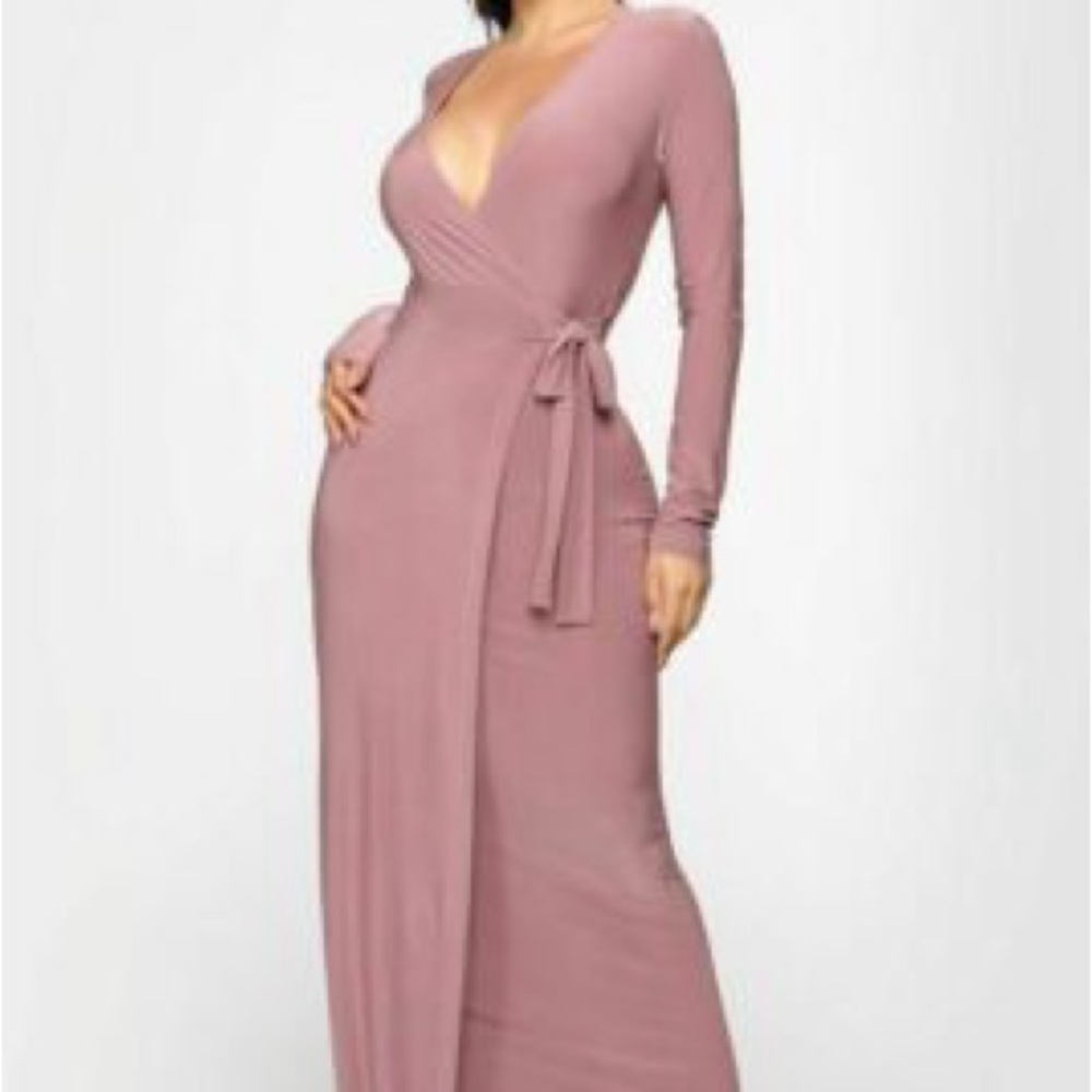 Fashion Nova Long Sleeve Mauve Dress